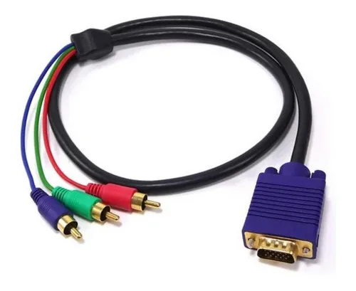 Cable Vga X3 Rca Mb Tech Mb 71023 con monitor de PC de 2 metros