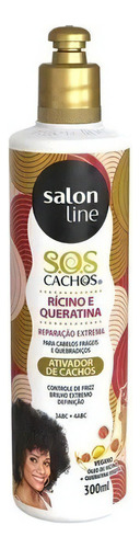 Ativador Sos Cachos Rícino Queratina Repara Salon Line 300ml