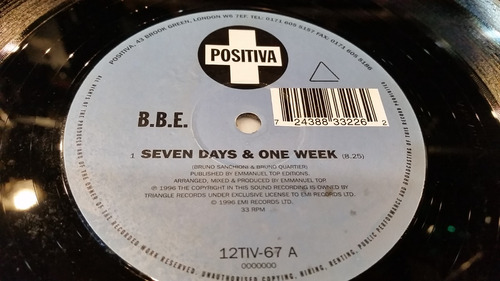 Bbe Seven Days & One Week Vinilo Maxi Uk Muy Buen Estado 96
