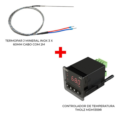 Kit Controlador Mdh1359 E Termopar Tipo J Mineral