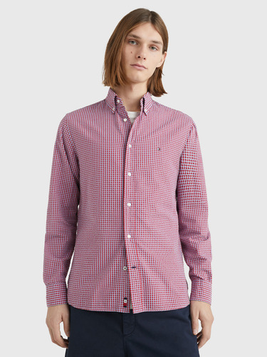 Camisa Cuadros Vichy Corte Regular Homb. Tommy Hilfiger Rojo