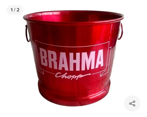 Balde 6 Litros Alumínio Térmico Gelo Cerveja Personalizado Cor Vermelho Brahma