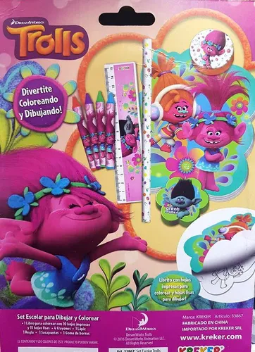 Trolls Set Escolar Para Dibujar Y Colorear Libro Para Pintar