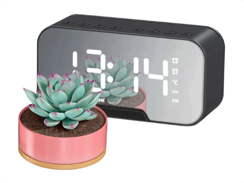 Reloj Alarma Espejo 2 En 1 Digital C/ Parlante Bluetooth Usb