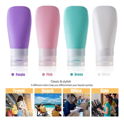 Paquete De 6 Botellas De ChampĂș De Viaje Comprimibles De Sil