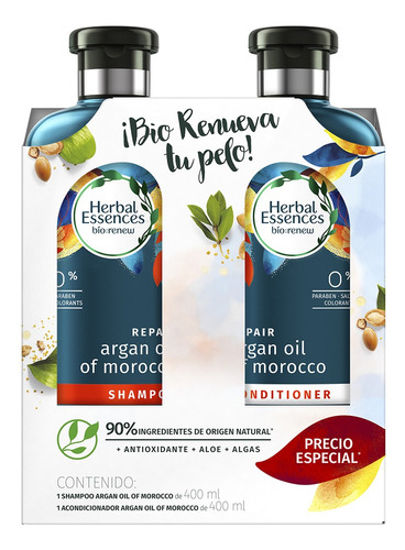 Pack Shampoo Más Acondicionador Herbal Essences Argan 400ml