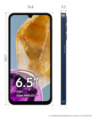 Teléfono Samsung Galaxy M15 5G 128 GB 4 GB Azul oscuro - Excelente (Reacondicionado)