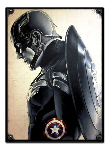 #687 - Cuadro Decorativo Vintage 30 X 40 - Capitán América