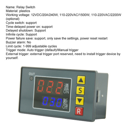 Programmable Time Controller Manual Reserve External Trigger