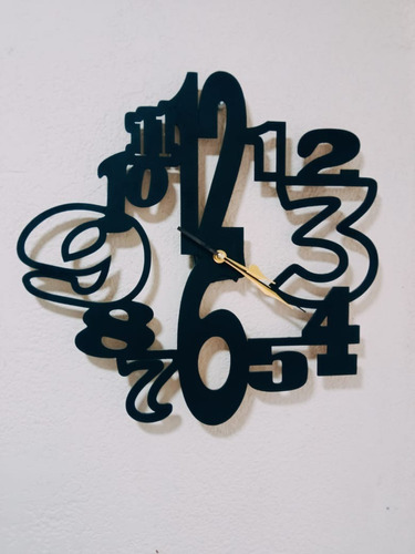 Reloj De Pared Mdf 38 X 38 Cm Negro