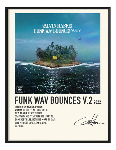 Poster Calvin Harris Album Tracklist Funk Wav Bounces2 45x30