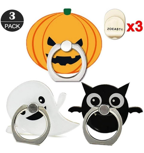 Zoeast(tm) 3 Pack Phone Ring Halloween Pumpkin Lantern Devil