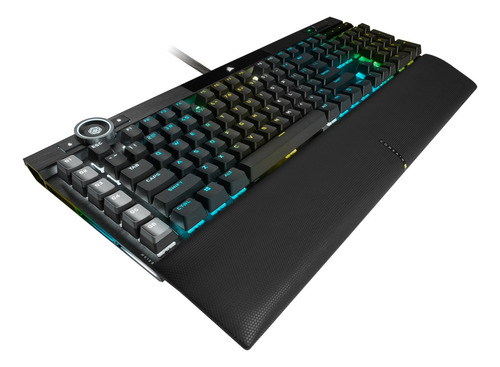 Imagen 3 de 4 de Teclado gamer Corsair K100 QWERTY Corsair OPX inglés US color negro con luz RGB