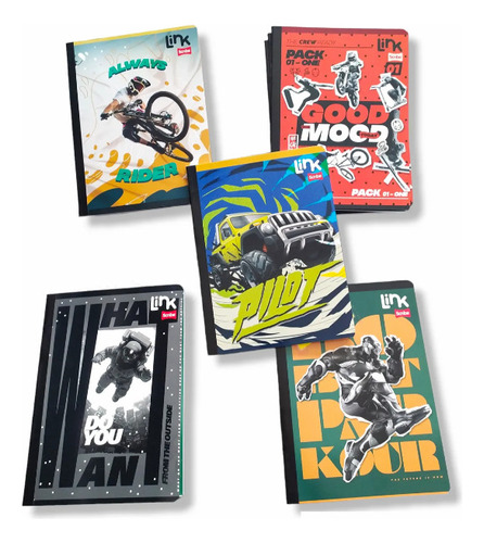 Cuaderno Cosido 100 H Link  Con Stikers Scribe X 12 Unidades