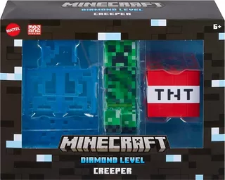 Minecraft Diamond Level Creeper Con Tnt Figura Coleccionable