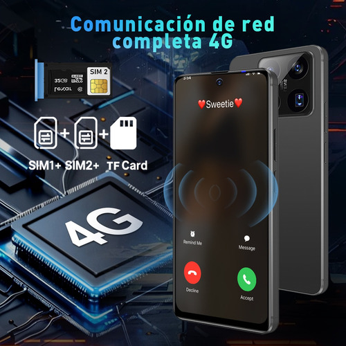 Teléfono Celular Negro Y10 Dual Sim 256 Gb + 12 Gb Ram 6.8 Pulgadas Android 14 Full Hd 4g Carga Rápida 6500 Mah With Facial And Huella Con Gps Bluetoo