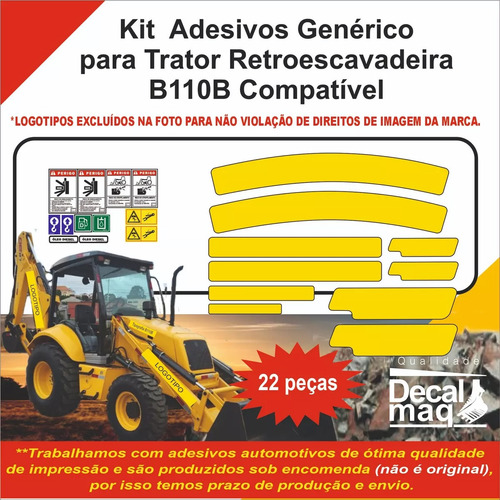 Adesivos Para Retroescavadeira N H B110b - Faixas Decalque