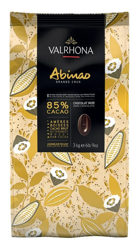 Chocolate Valrhona Abinao Dark 85% Amargo Bitter Francia 3kg