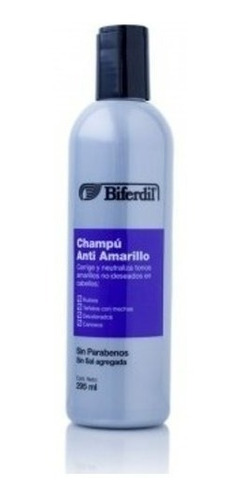 Biferdil Shampoo Anti Amarillo Corrige Tono Cabello Tratados