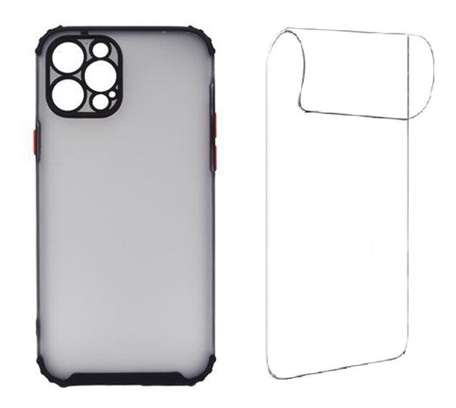 Carcasa Para iPhone 12 Pro Max Tpu Color + Lamina Hidrogel