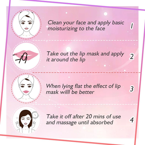 Mascarilla De Labios Rosa Adofect 30 Piezas Hidratante