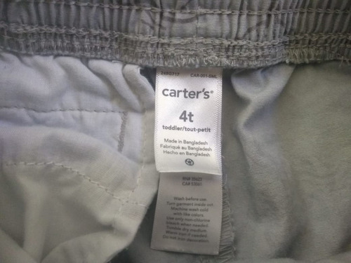 Bermuda Carters Varón. Talle 4 Años. Importada Usa