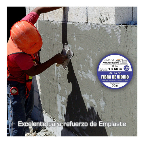 Malla De Fibra De Vidrio En Rollo, Sin Adhesivo, 1 X 50 Mts