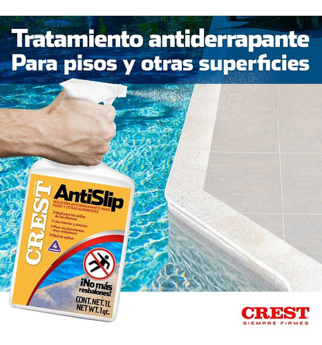 Imagen 3 de 6 de Antiderrapante Para Pisos Y Azulejos Crest Anti-slip 1 L