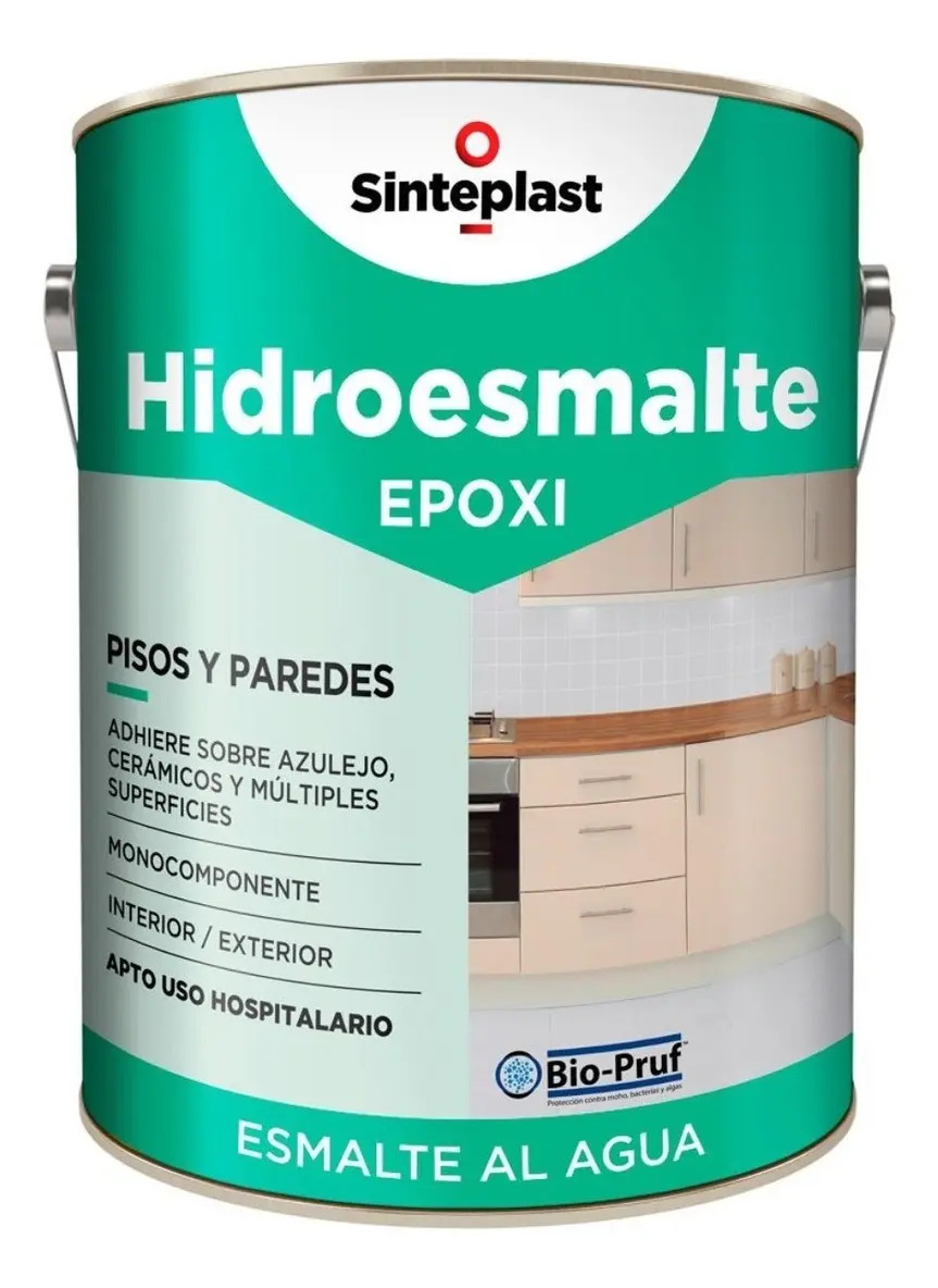 Pintura Azulejos Y Pisos Hidroesmalte Epoxi Sinteplast X 1lt Gris