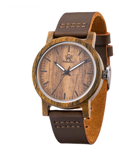 Reloj Hombre Wogrez St-1010 Cuarzo Pulso Brown Just Watches