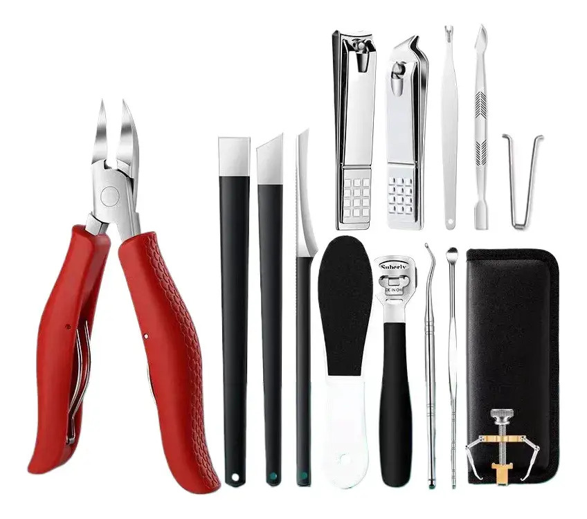 Kit De Corrección Uñas Encarnadas Acero Inoxidable 16 Piezas