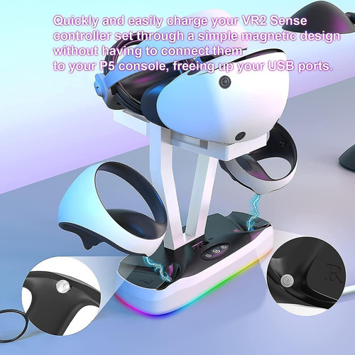 Estación De Carga Inalámbrica Dual Con Led Vr2 Controllers