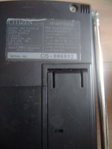 Mini Tv Portátil Citizen St055 - Não Funciona