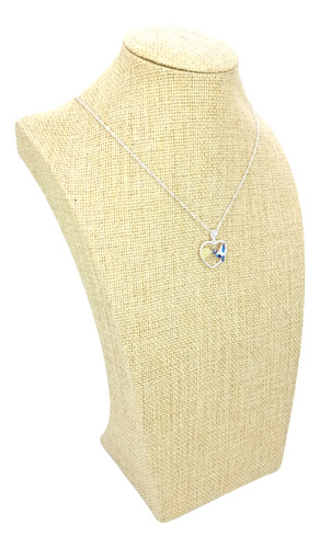 Collar De Plata Corazón Colibrí Zircón Y Margarita