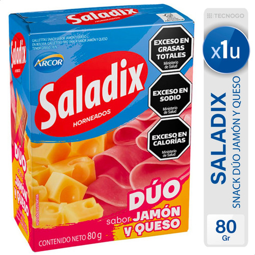 Galletitas Saladix Duo Jamon Y Queso Horneados Snack