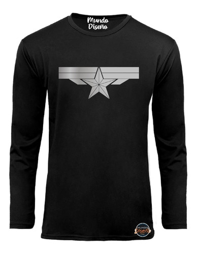 Polera Manga Larga Para Hombre Capitán América Avengers 