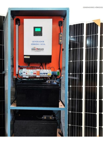 Imagen 2 de 10 de Kit Panel Solar Controlador Mppt Inversor Híbrido Onda Pura