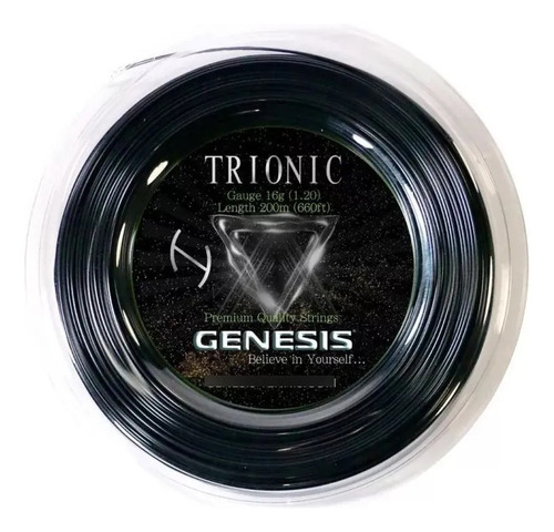 Corda Para Raquete Genesis Trionic Preta - Set Ind Cor Preto Espessura 120 Mm