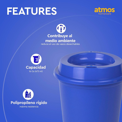 Vaso Para Café Con Tapa De Plástico 16 Oz | 150 Vasos