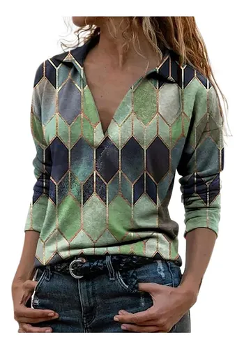 comprar Camisa Mujer Para Tops Cuello V Profundo Moda Vuelto Blusa