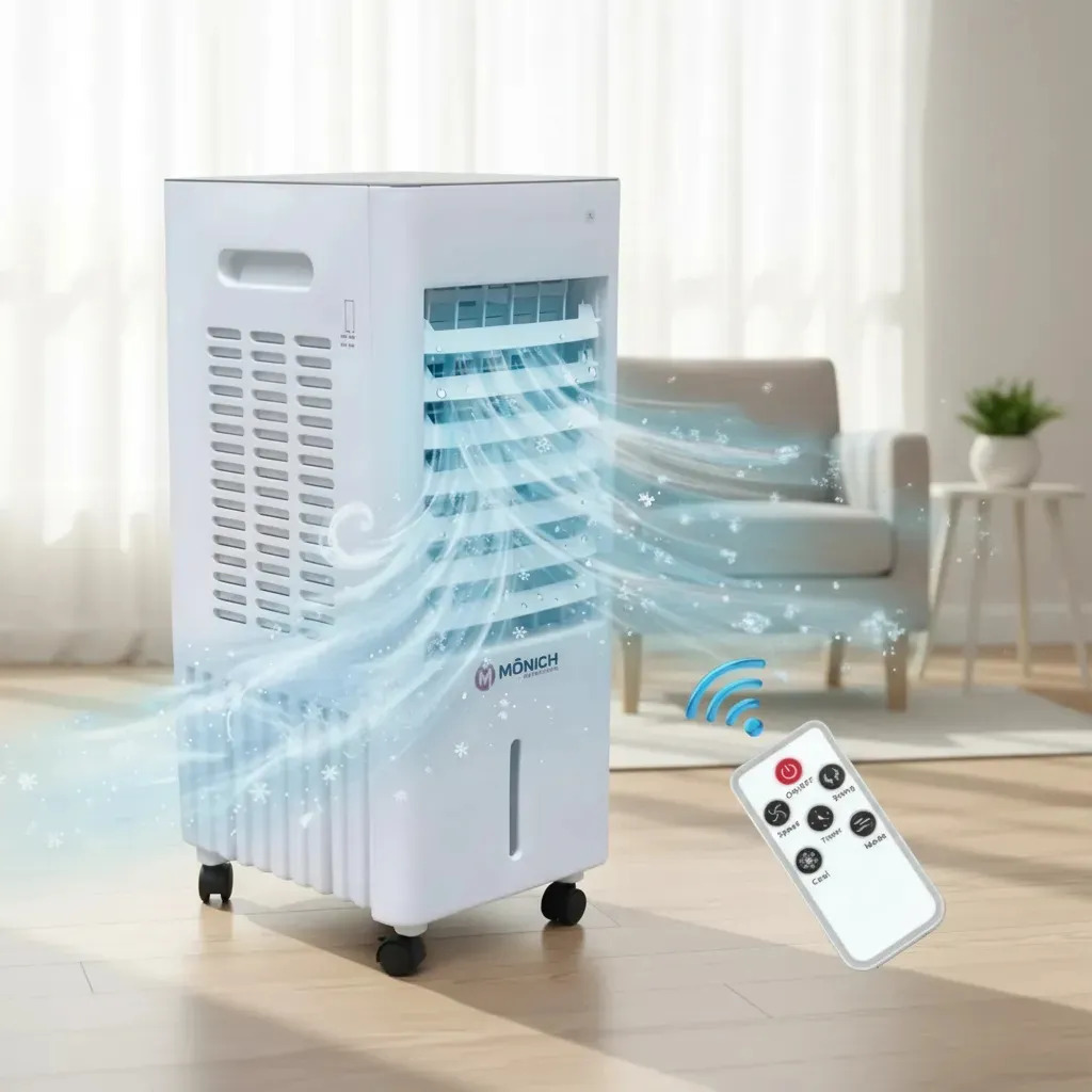 Enfriador De Aire Evaporativo 10 Lts Portátil Munich Blanco