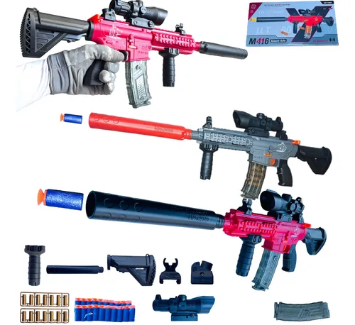 Fuzil Arma De Brinquedo Com Dardos E Capsulas Nerf Rifle