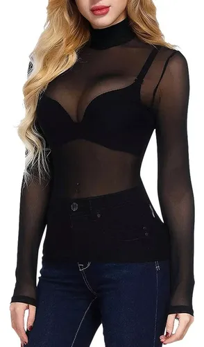 Blusas largas transparentes shop