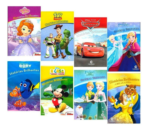 Histórias Brilhantes  Com 8 Livros Disney Editora Culturama