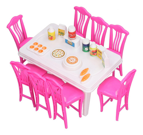 Juego De Mesa De Comedor Tipo Casa De Muñecas Para Niños Par