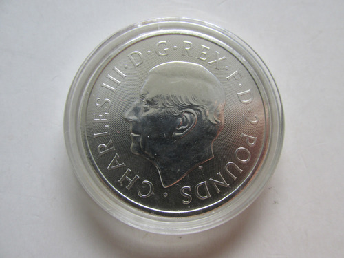Moneda Inglaterra 2 Libras Plata Rey Carlos Iii 2024 1 Onza (Usado)