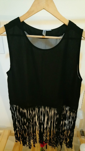 Remera Top Negro Hym Importado M Estilo Cher Chebar F21