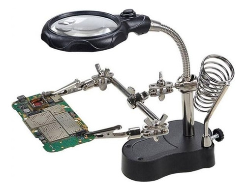 Imagen 2 de 6 de Lupa De Mesa Con Doble Brazo 65 Mm Led Matisse