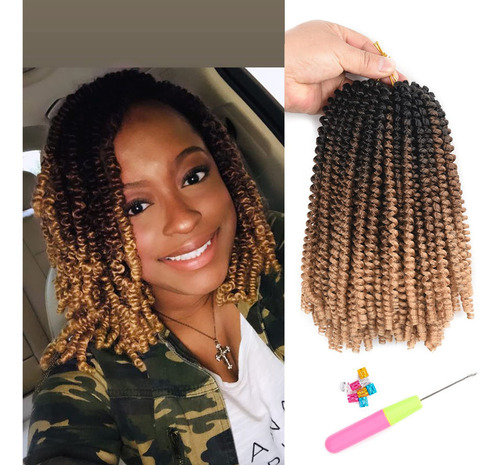Alirobam 4packs 8inch Spring Twist Crochet Braids Braiding H