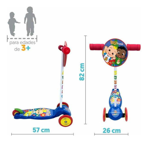 Scooter Preescolar Cocomelon Apache Antiderrapanteinclinable